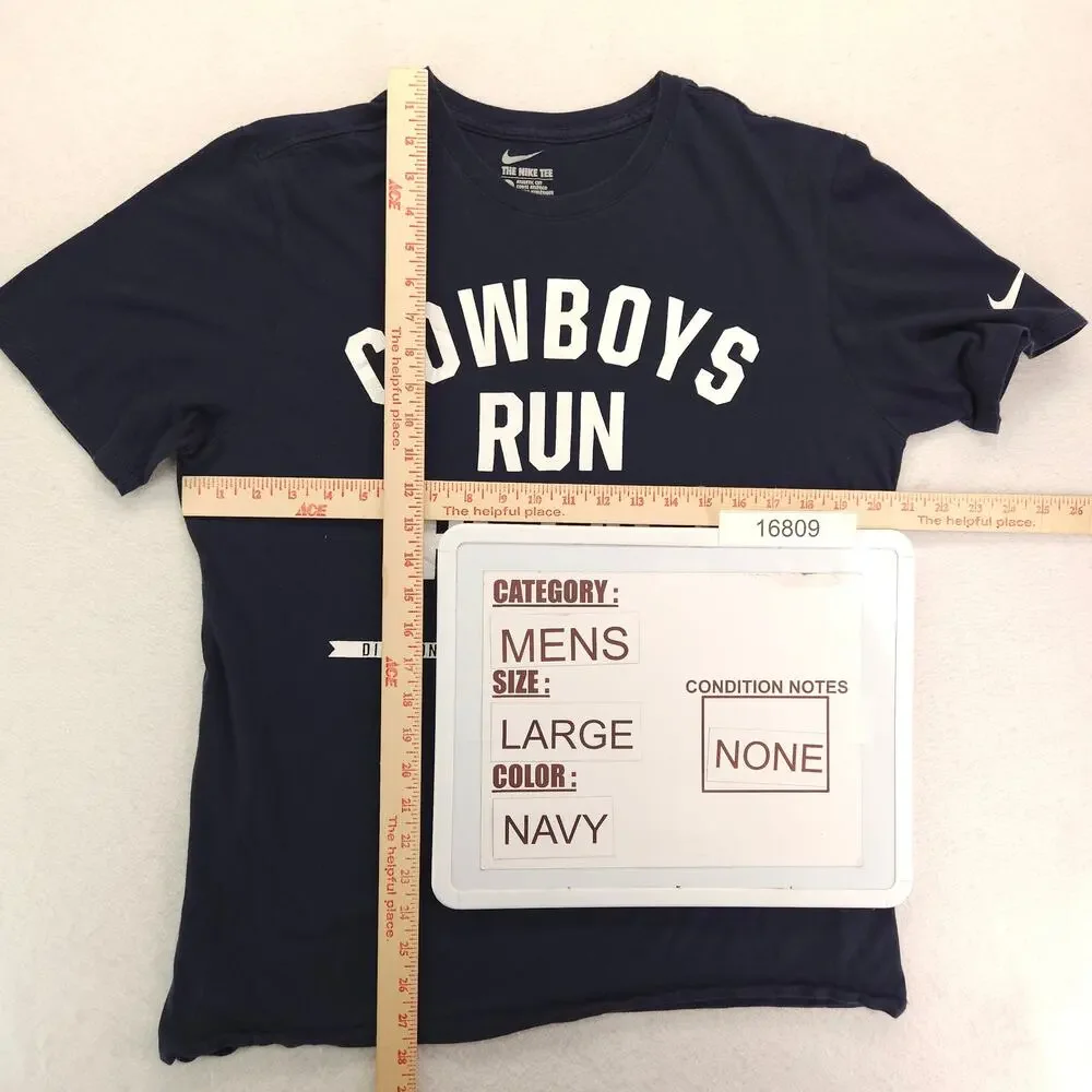 Nike Dallas Cowboys Short Sleeve Graphic Football T Shirt Mens Size L Blue